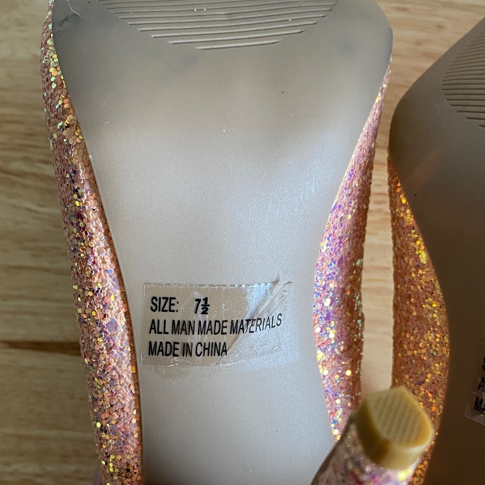Qupid Womens Pink Glitter Heels - Picture 8 of 13